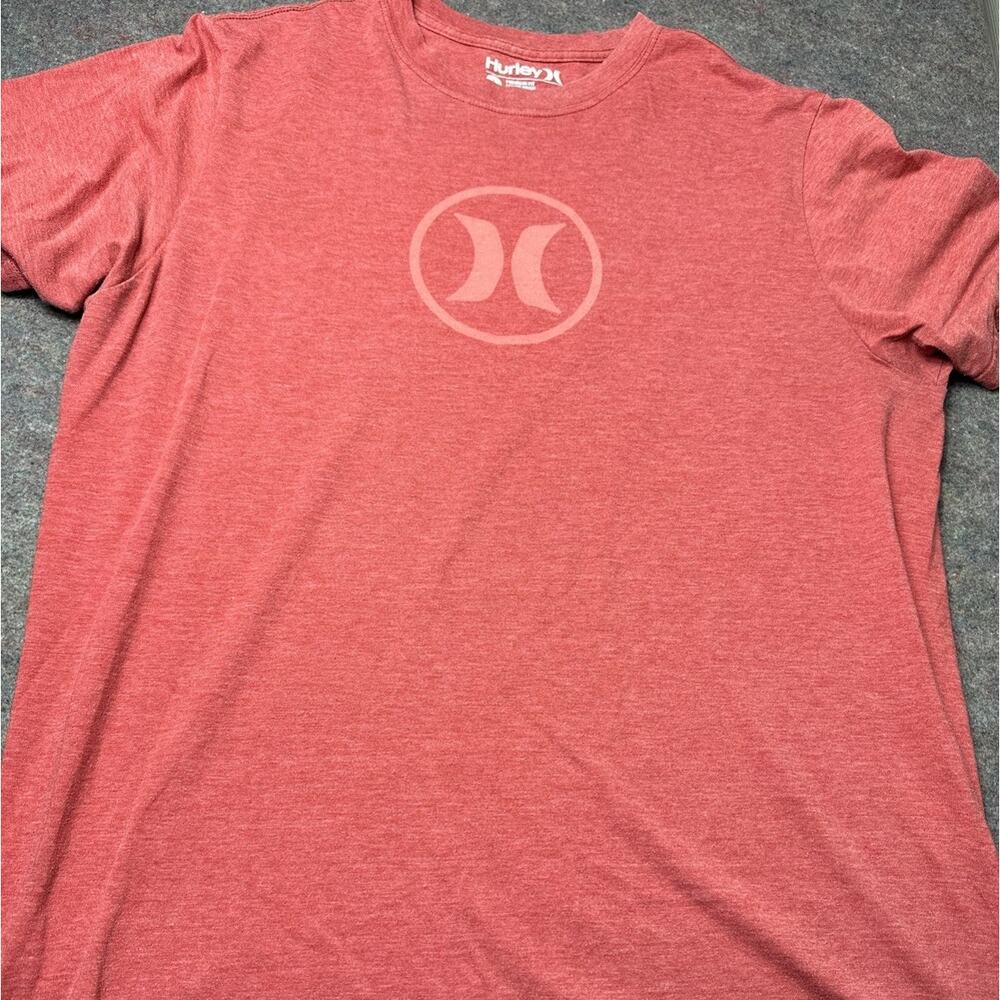 Hurley Mens Red Heathered T Shirt Short Sleeve Logo Size L Surfwear Skater Surf